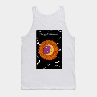 "Happy Halloween" Flower Crescent Moon and stars Tank Top